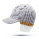 Casual Winter Earmuffs Warm Knit Baseball Cap Outdoor Patchwork Peaked Cap