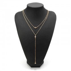 Charming Heart Shape Multilayer Chain Elegant Crystal Necklace for Women