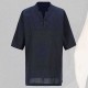 Charmkpr Men Chinese Style Cotton Linen Short Sleeve T-Shirts Stand Collar Loose Vintage Tee Tops
