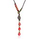 Chinese Handmade Red Turquoise Long String Necklace Jewelry