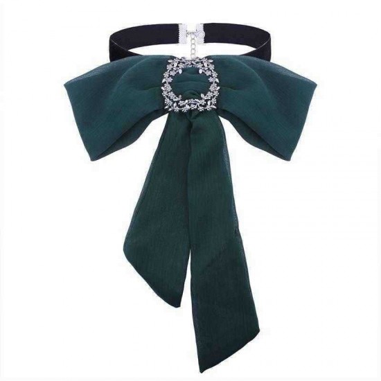 Choker Necklace Accessories Chiffon Bow Decorative Necklace Shirt Outside Collar for Women