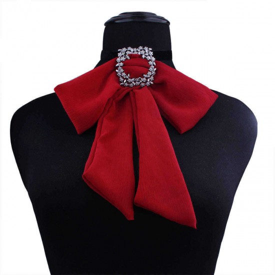 Choker Necklace Accessories Chiffon Bow Decorative Necklace Shirt Outside Collar for Women