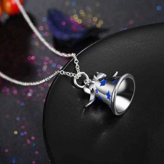 Christmas Bell Enamel Process Gift Party Necklaces