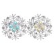 Christmas Gift Simple Pearl Rhinestone Multicolor Snowflake Brooches