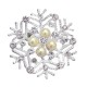 Christmas Gift Simple Pearl Rhinestone Multicolor Snowflake Brooches