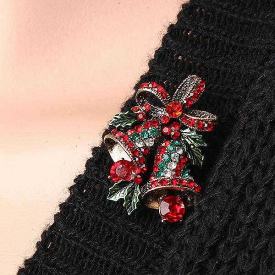 Christmas Party Gift Series Colorful Alloy Small Bell Oil Pins Brooches