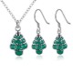 Christmas Tree Necklace Enamel Process Earrings Gift Party Jewelry Set