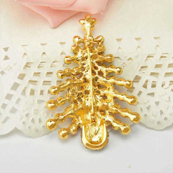 Christmas Tree Rhinestone Brooches Pins Christmas Gift