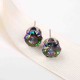 Classic Colorful Women's Stud Earrings White Gold Plated Dazzling Cubic Zirconia Piercing Earring