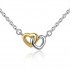 Classic Heart Pendant Necklace Silver Gold Heart to Heart Bridal Wedding Necklace for Women