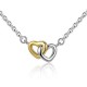 Classic Heart Pendant Necklace Silver Gold Heart to Heart Bridal Wedding Necklace for Women