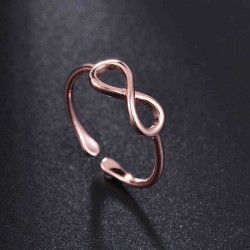 Classic Infinity Knot Ring Rose Gold Silver Ring Simple Casual Wear Fashion Open Ring for Women