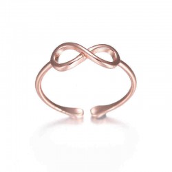 Classic Infinity Knot Ring Rose Gold Silver Ring Simple Casual Wear Fashion Open Ring for Women