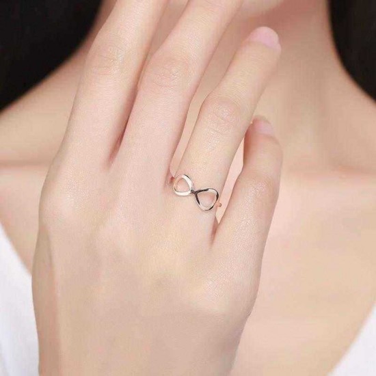 Classic Infinity Knot Ring Rose Gold Silver Ring Simple Casual Wear Fashion Open Ring for Women