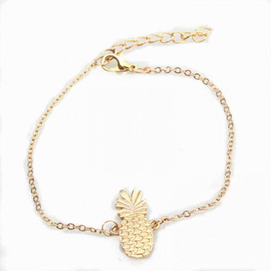 Classic Pineapple Gold Bracelet Anklet Barefoot Sandal Chain Bohemian Fruit Foot Anklet for Women