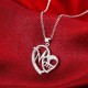 Classic Sweet Mom In Heart Necklace Dazzling Zirconia Pendant Women Necklaces Best Gift for Mom