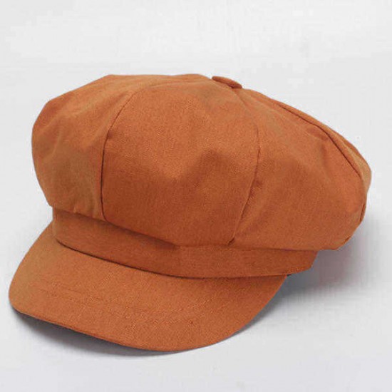 Cotton Leisure Newsboy Berets Caps All-Match Octagon Painter Cop Hats for Womens