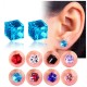 Creative Unisex Cubic Crystal Magnetic Clip Earring Fashion Magnet No Piercing Colorful Earrings