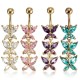 Crystal Buttterfly Body Piercing Sexy Belly Navel Bar Ring Women Jewelry