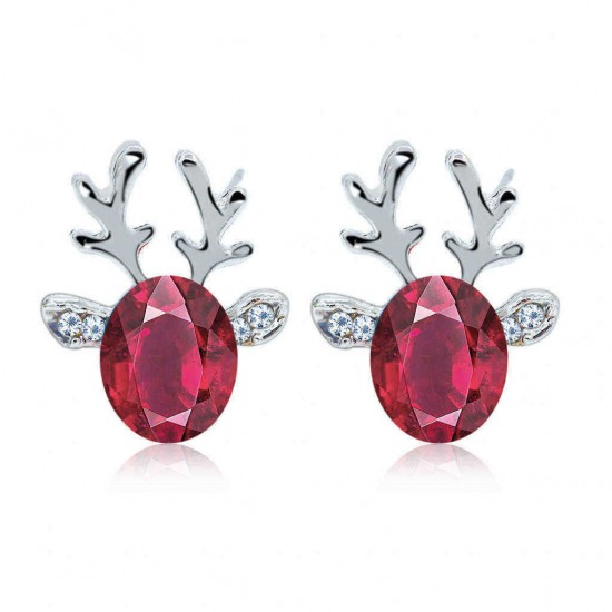 Crystal Deer Ear Stud Sweet Casual Party Earrings