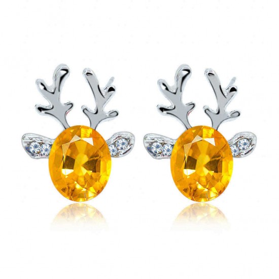 Crystal Deer Ear Stud Sweet Casual Party Earrings