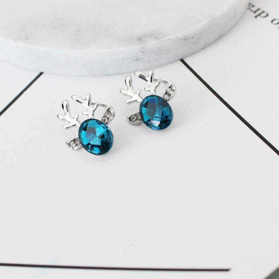 Crystal Deer Ear Stud Sweet Casual Party Earrings