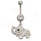 Crystal Elephant Belly Button Rings Dangle Navel Bar Body Piercing Jewelry