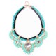 Crystal Flower Pendant Chunky Chain Statement Choker Necklacee