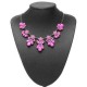 Crystal Flower Pendant Statement Necklace Metal Chain Choker Necklace