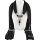 Crystal Fox Pendant Tassel Scarf Necklace Women Jewelry Autumn Winter