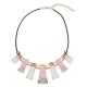 Crystal Leather Rope Irregular Geometric Pendant Statement Necklace