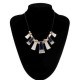 Crystal Leather Rope Irregular Geometric Pendant Statement Necklace