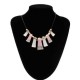 Crystal Leather Rope Irregular Geometric Pendant Statement Necklace