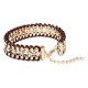 Crystal Rhinestone Geometric Link Chain Rope Weave Charm Bracelet