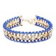 Crystal Rhinestone Geometric Link Chain Rope Weave Charm Bracelet