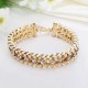 Crystal Rhinestone Geometric Link Chain Rope Weave Charm Bracelet