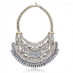 Crystal Rhinestone Statement Choker Necklace Women Jewelry