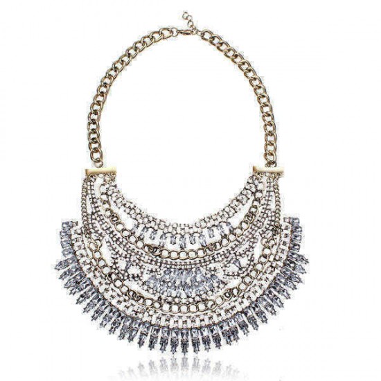 Crystal Rhinestone Statement Choker Necklace Women Jewelry