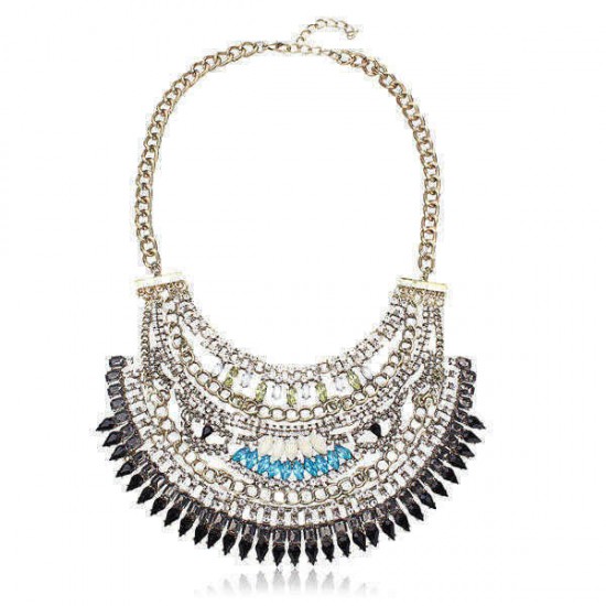 Crystal Rhinestone Statement Choker Necklace Women Jewelry