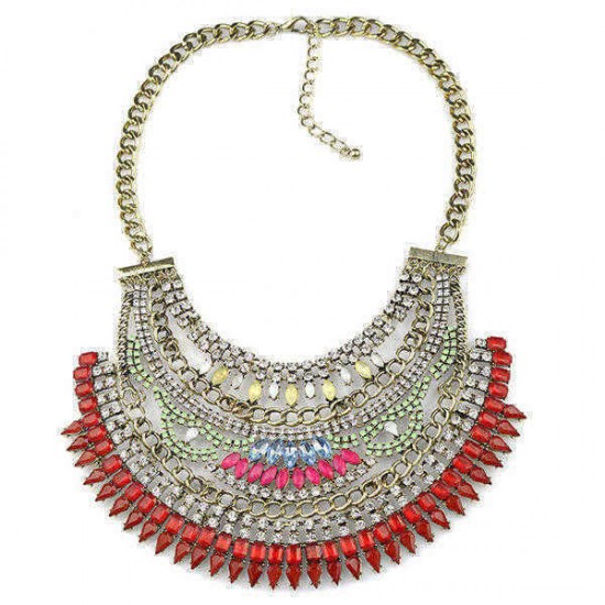 Crystal Rhinestone Statement Choker Necklace Women Jewelry