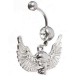 Crystal Skull Wings Navel Belly Button Ring Piercing Body Jewelry