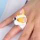 Cute Animal Cartoon Panda Dog Pig Tiger Parrot Finger Ring Jewelry for Men Women