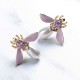 Cute Bees Ear Stud Luxury Gold Plated Gemstone Pearl Earring Jewelry for Women