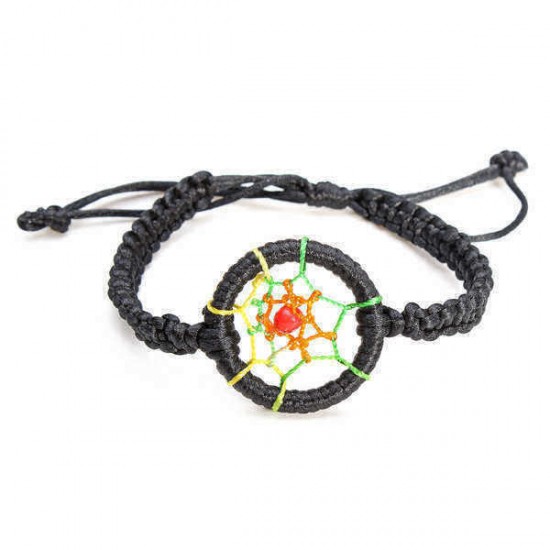 Cute Colorful Leather Indian Dream&Catcher Bracelet Adjustable