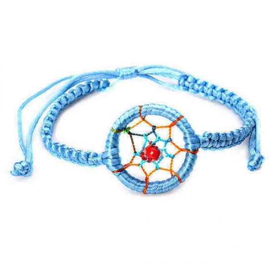 Cute Colorful Leather Indian Dream&Catcher Bracelet Adjustable