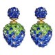 Cute Double Side Full Rhinestone Strawberry Stud Earrings For Women