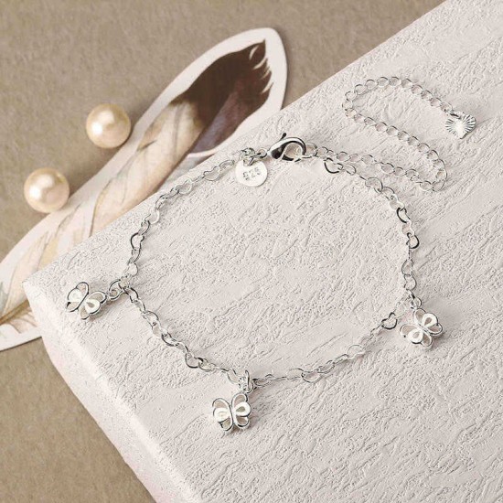 Cute Dragonfly Hollow Pendant Foot Chain Silver Plated Anklet Women Jewelry