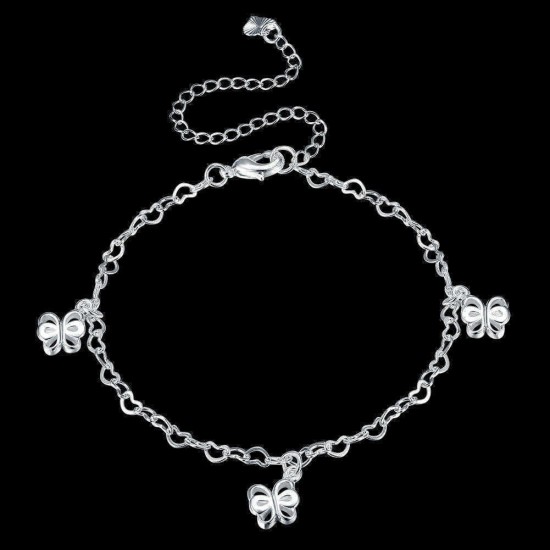 Cute Dragonfly Hollow Pendant Foot Chain Silver Plated Anklet Women Jewelry