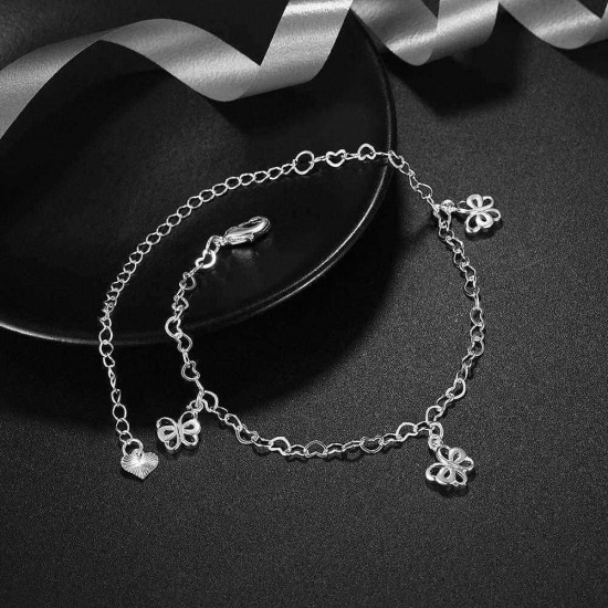 Cute Dragonfly Hollow Pendant Foot Chain Silver Plated Anklet Women Jewelry