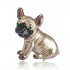 Cute Green Rhinestone Eyes Alloy Dog Brooch Delicate Breastpin Clothing Accessories for Women Girl